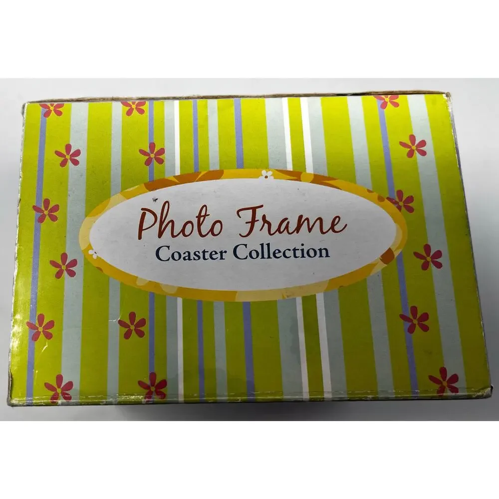 Photo Frame Coaster Collection Set of 4 Photo Coasters New in Box